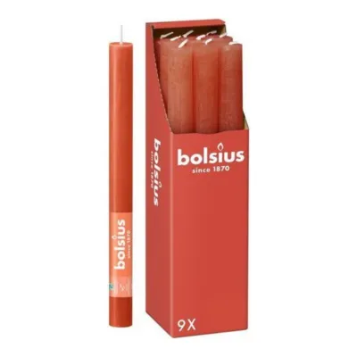 Bolsius Rustiek Tafelkaars Earthy Orange Ø23x270 mm 13 uur (9 stuks)