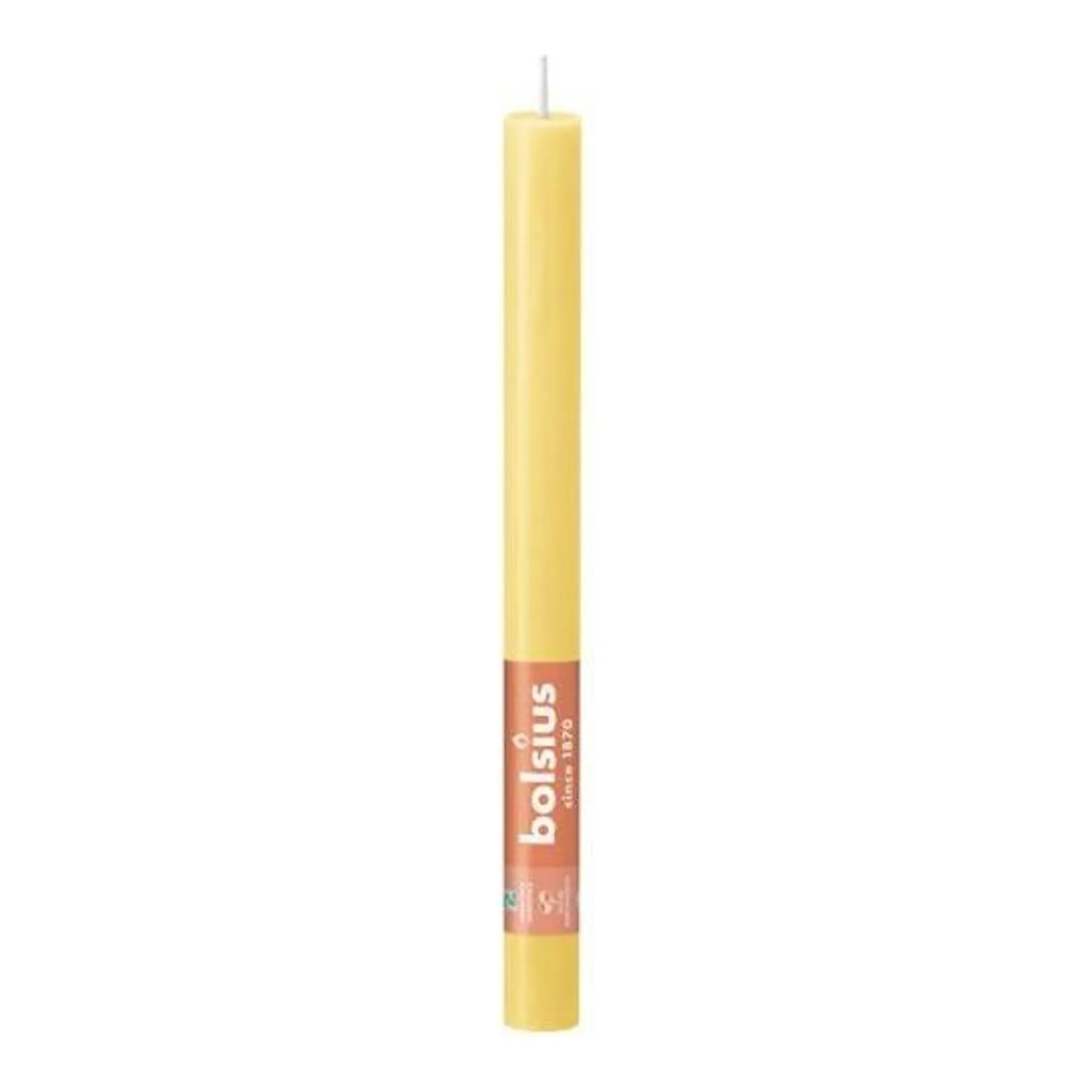 Bolsius Rustiek Tafelkaars Sunny Yellow Ø23x270 mm 13 uur (9 stuks)