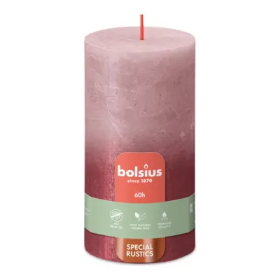Bolsius Stompkaars Ash Rose + Red Ø68x130 mm 60 uur (4 stuks)