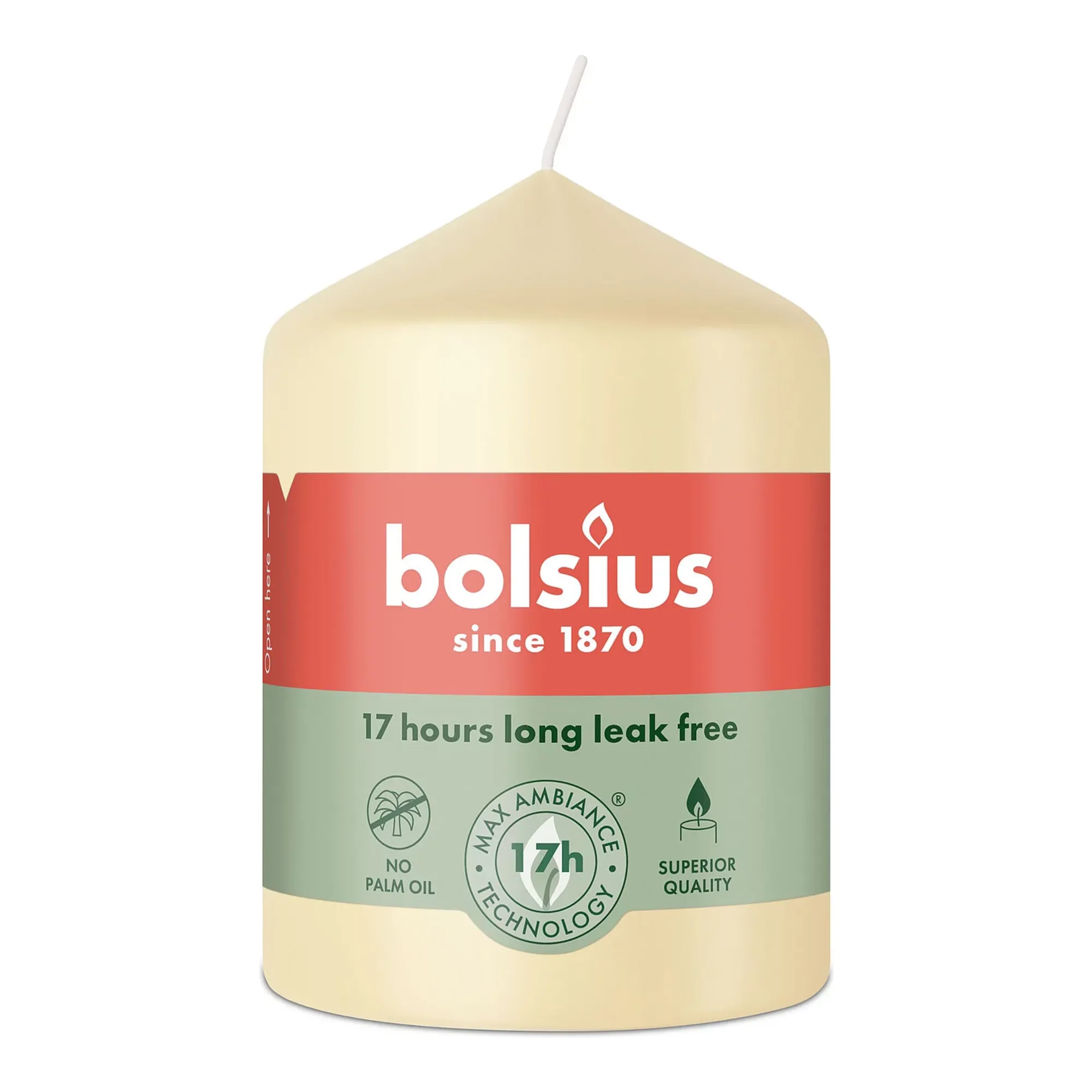 Bolsius Stompkaars Beige Ø58x80 mm 17 uur (6 stuks)