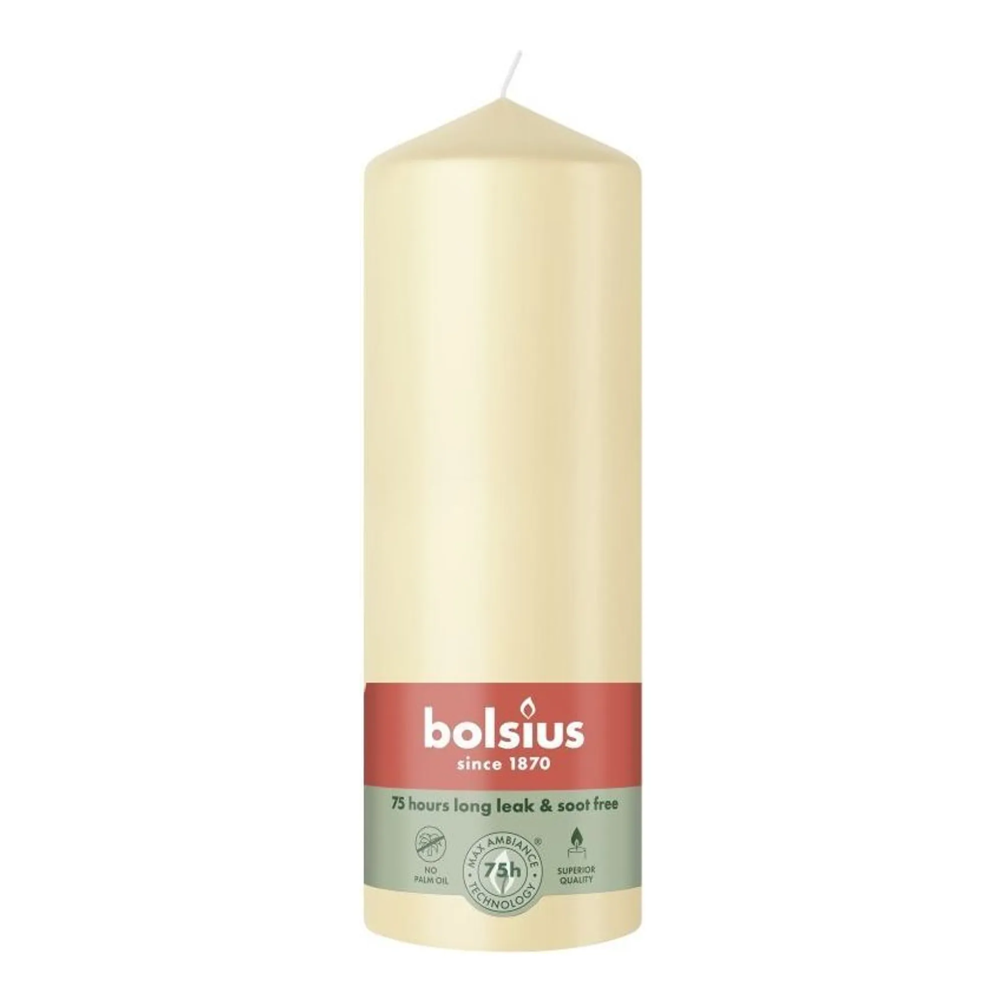 Bolsius Stompkaars Beige Ø68x200 mm 75 uur (6 stuks)