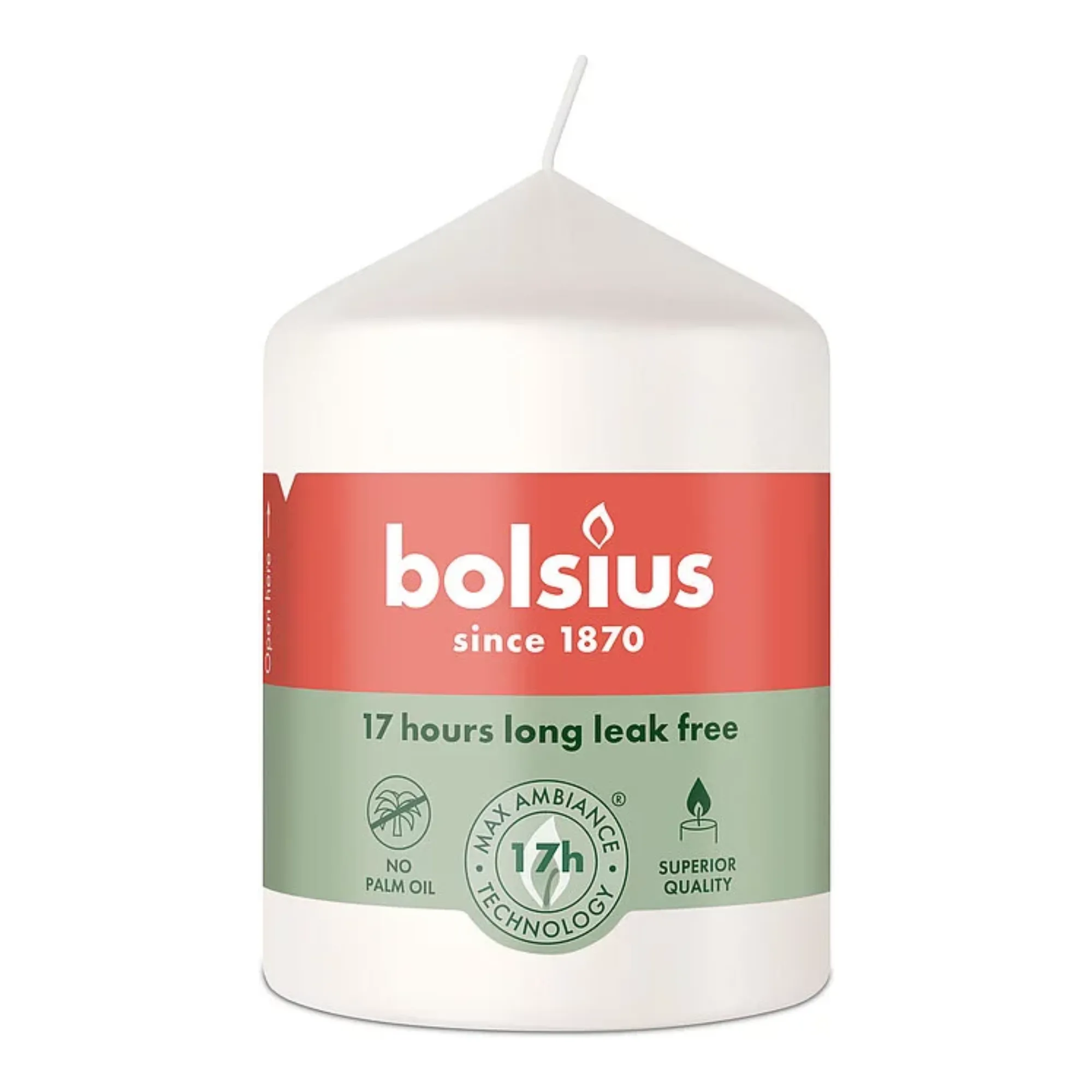 Bolsius Stompkaars Cloudy White Ø58x80 mm 17 uur (6 stuks)