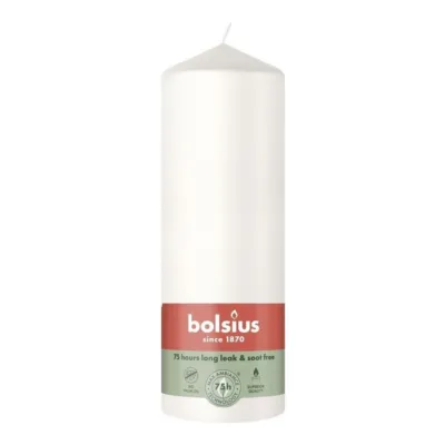 Bolsius Stompkaars Cloudy White Ø68x200 mm 75 uur (6 stuks)