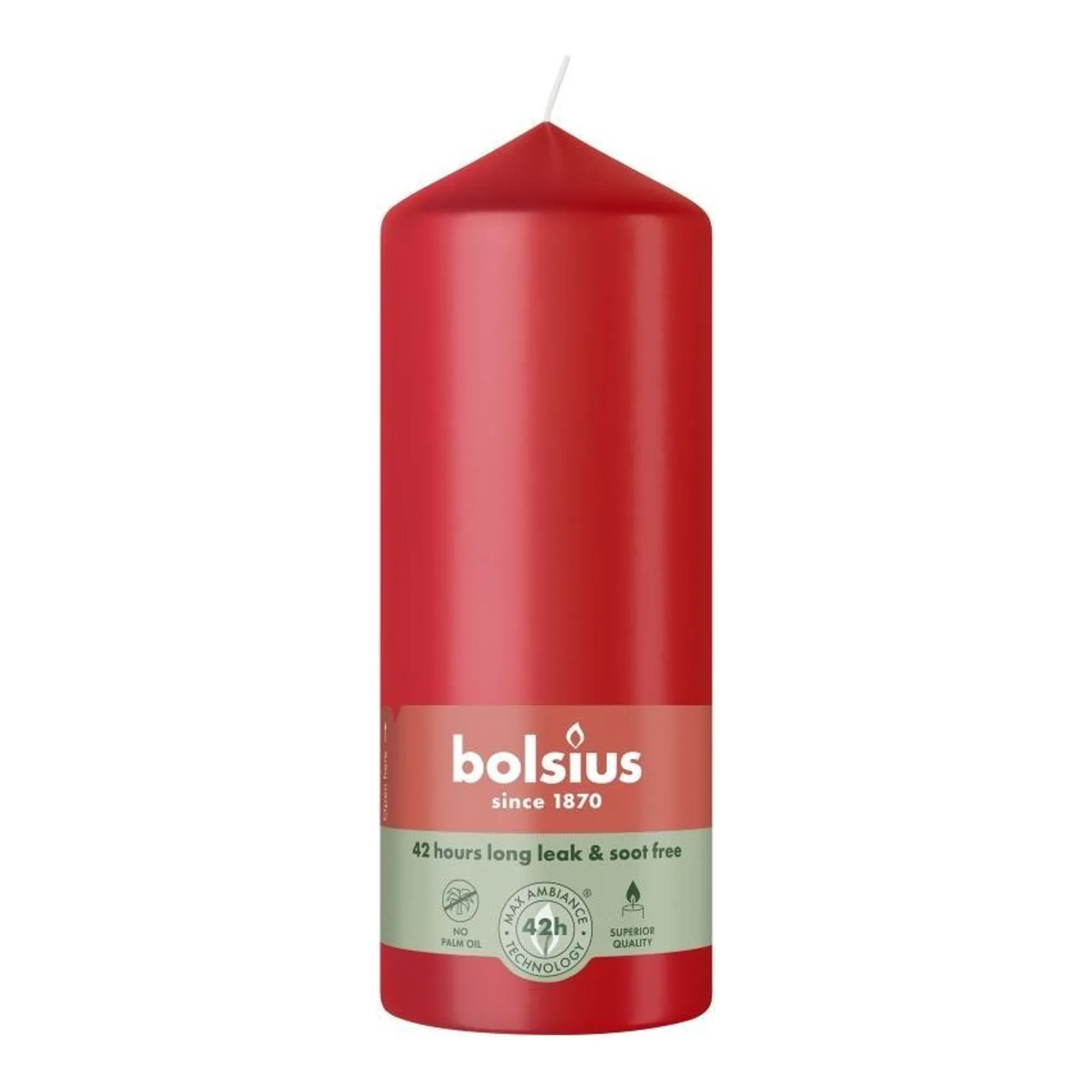 Bolsius Stompkaars Delicate Red Ø58x150 mm 42 uur (6 stuks)