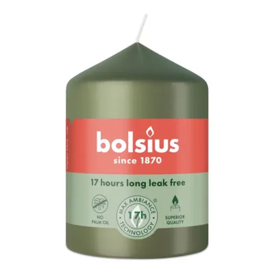 Bolsius Stompkaars Fresh Olive Ø58x80 mm 17 uur (6 stuks)