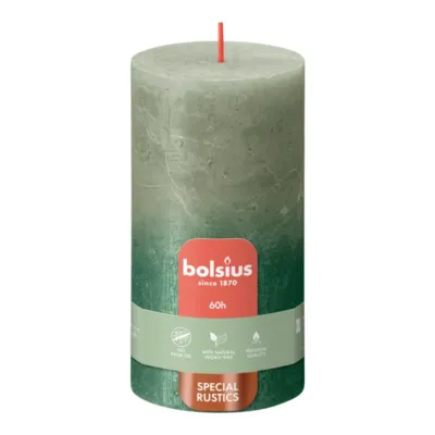 Bolsius Stompkaars Fresh Olive + Metallic Green Ø68x130 mm 60 uur (4 stuks)