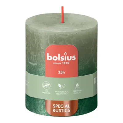 Bolsius Stompkaars Fresh Olive + Metallic Green Ø68x80 mm 35 uur (4 stuks)