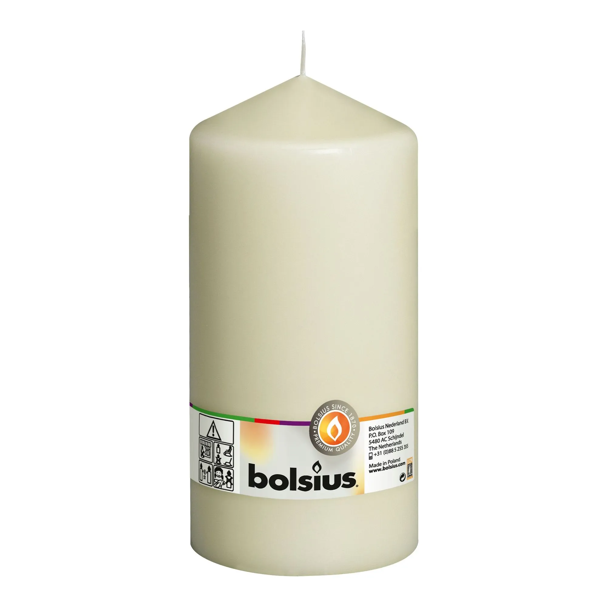 Bolsius Stompkaars Ivoor Ø98x200 mm 120 uur (8 stuks)