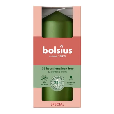 Bolsius Stompkaars Metallic Green Ø58x120 mm 33 uur (6 stuks)