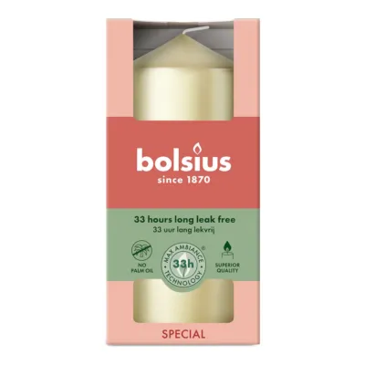 Bolsius Stompkaars Metallic White Silver Ø58x120 mm 33 uur (6 stuks)