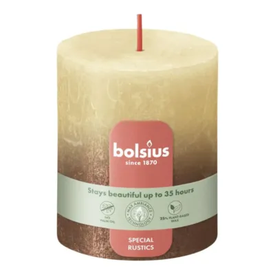 Bolsius Stompkaars Oat Beige + Copper Ø68x80 mm 35 uur (4 stuks)