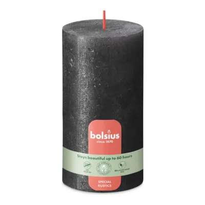 Bolsius Stompkaars Shimmer Anthracite Ø68x130 mm 60 uur (4 stuks)