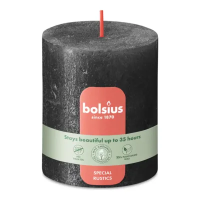 Bolsius Stompkaars Shimmer Anthracite Ø68x80 mm 35 uur (4 stuks)