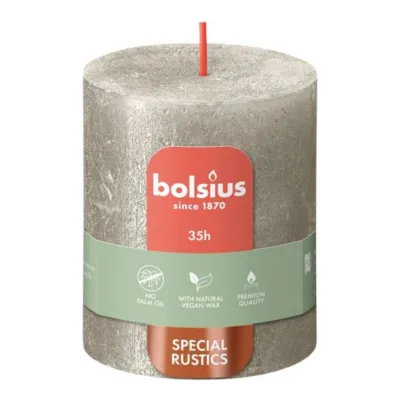 Bolsius Stompkaars Shimmer Champagne Ø68x80 mm 35 uur (4 stuks)