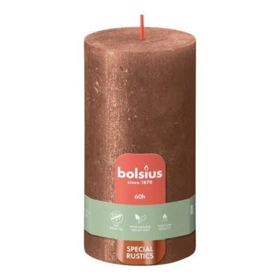 Bolsius Stompkaars Shimmer Copper Ø68x130 mm 60 uur (4 stuks)
