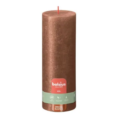 Bolsius Stompkaars Shimmer Copper Ø68x190 mm 85 uur (4 stuks)