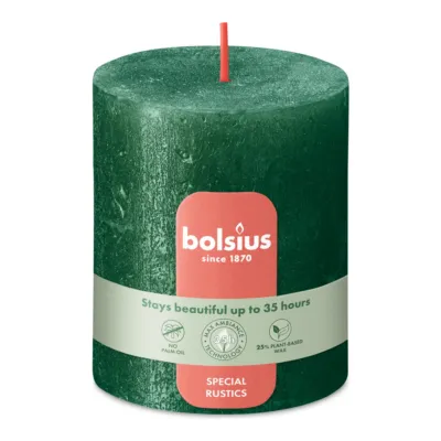 Bolsius Stompkaars Shimmer Pine Green Ø68x80 mm 35 uur (4 stuks)