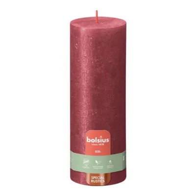 Bolsius Stompkaars Shimmer Red Ø68x190 mm 85 uur (4 stuks)