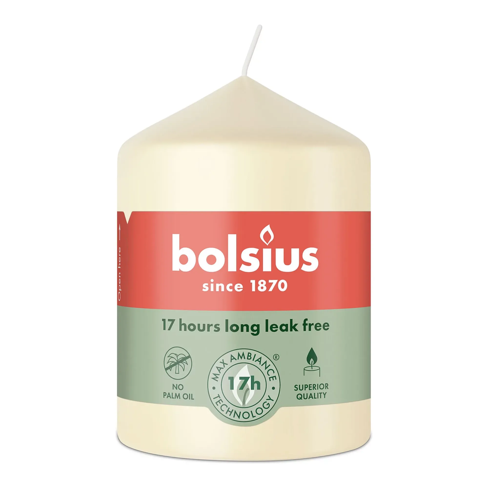 Bolsius Stompkaars Soft Pearl Ø58x80 mm 17 uur (6 stuks)
