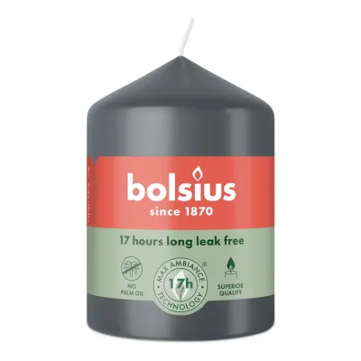 Bolsius Stompkaars Stormy Grey Ø58x80 mm 17 uur (6 stuks)