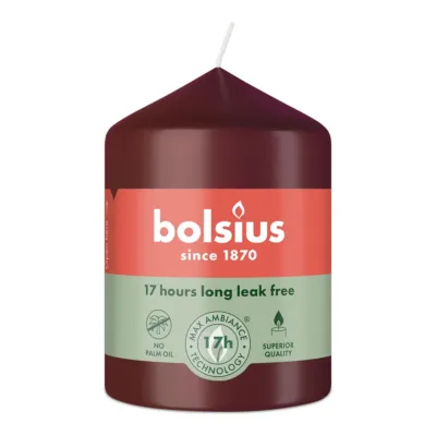 Bolsius Stompkaars Velvet Red Ø58x80 mm 17 uur (6 stuks)
