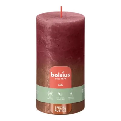 Bolsius Stompkaars Velvet Red + Copper Ø68x130 mm 60 uur (4 stuks)