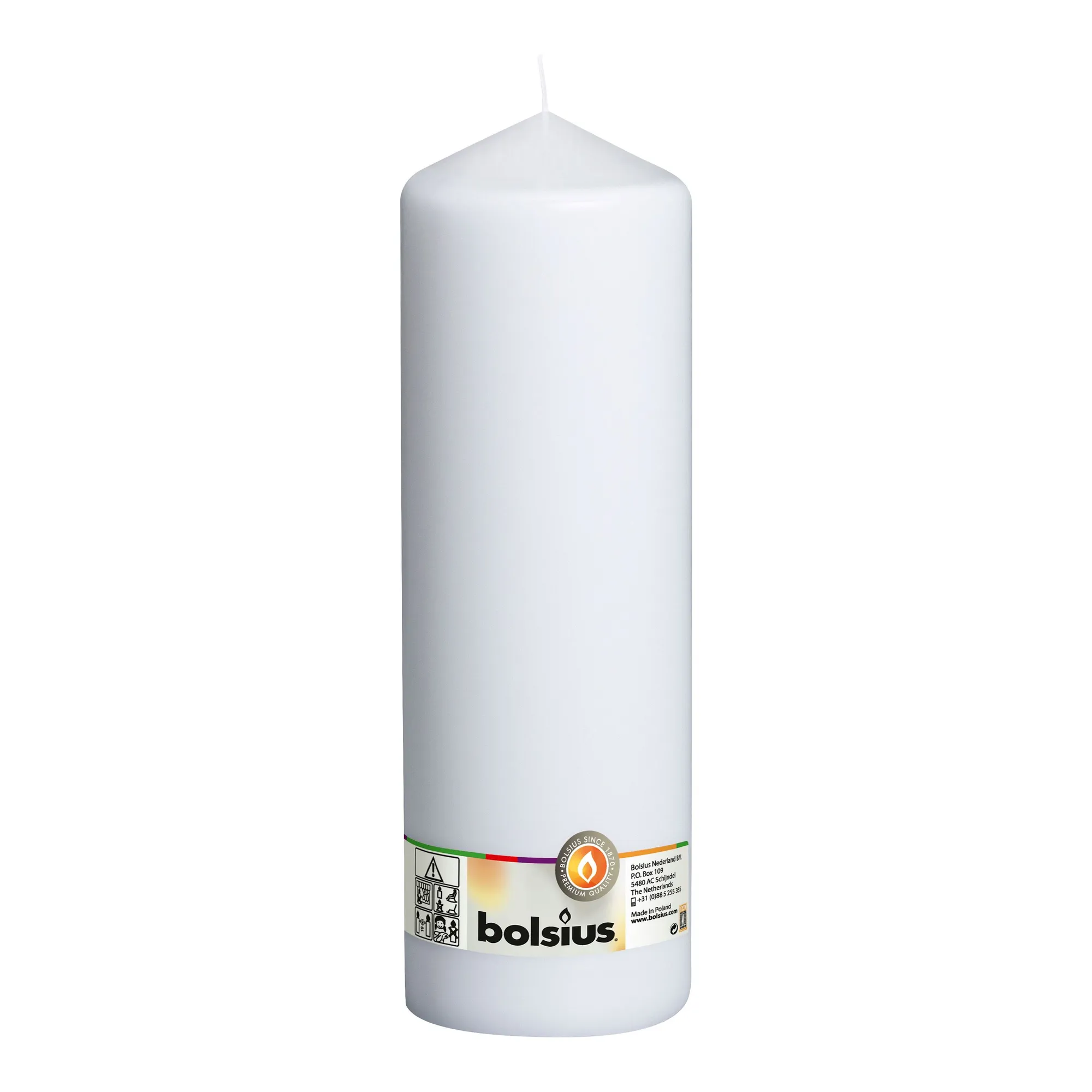 Bolsius Stompkaars Wit Ø98x300 mm 175 uur (4 stuks)