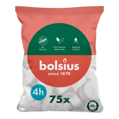 Bolsius Theelichten Ø38x16 mm 4 uur (6x 75 stuks)