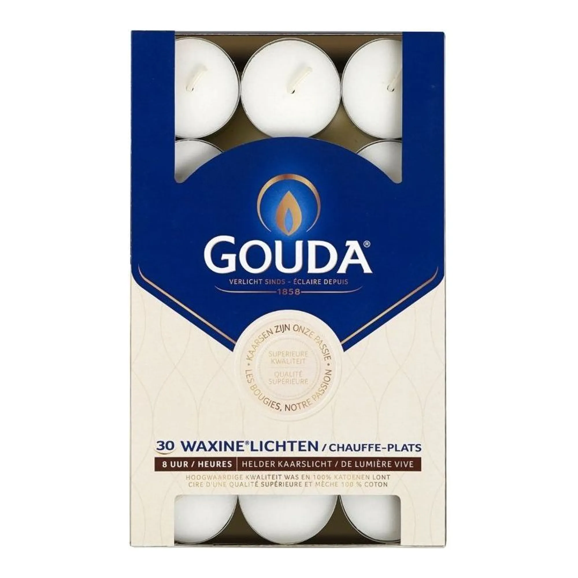 Bolsius Theelichten White Ø38x23 mm 8 uur (4x 30 stuks)