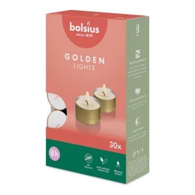 Bolsius Theelichten Wit Ø38x22 mm 8 uur (6x 30 stuks)