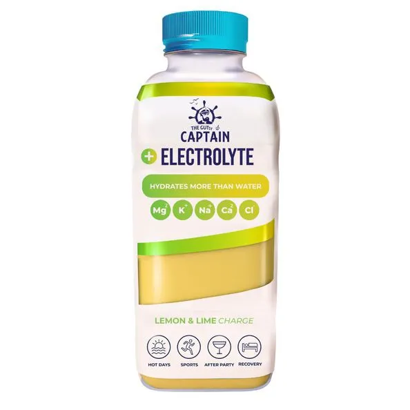 The Gutsy Captain Electrolyte Lemon & Lime PET (12x 600 ml)