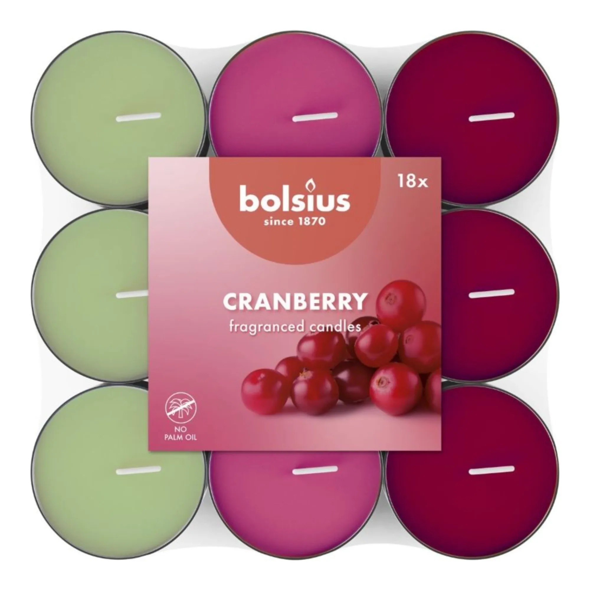 Bolsius Geurlichten Cranberry (8x 18 stuks)