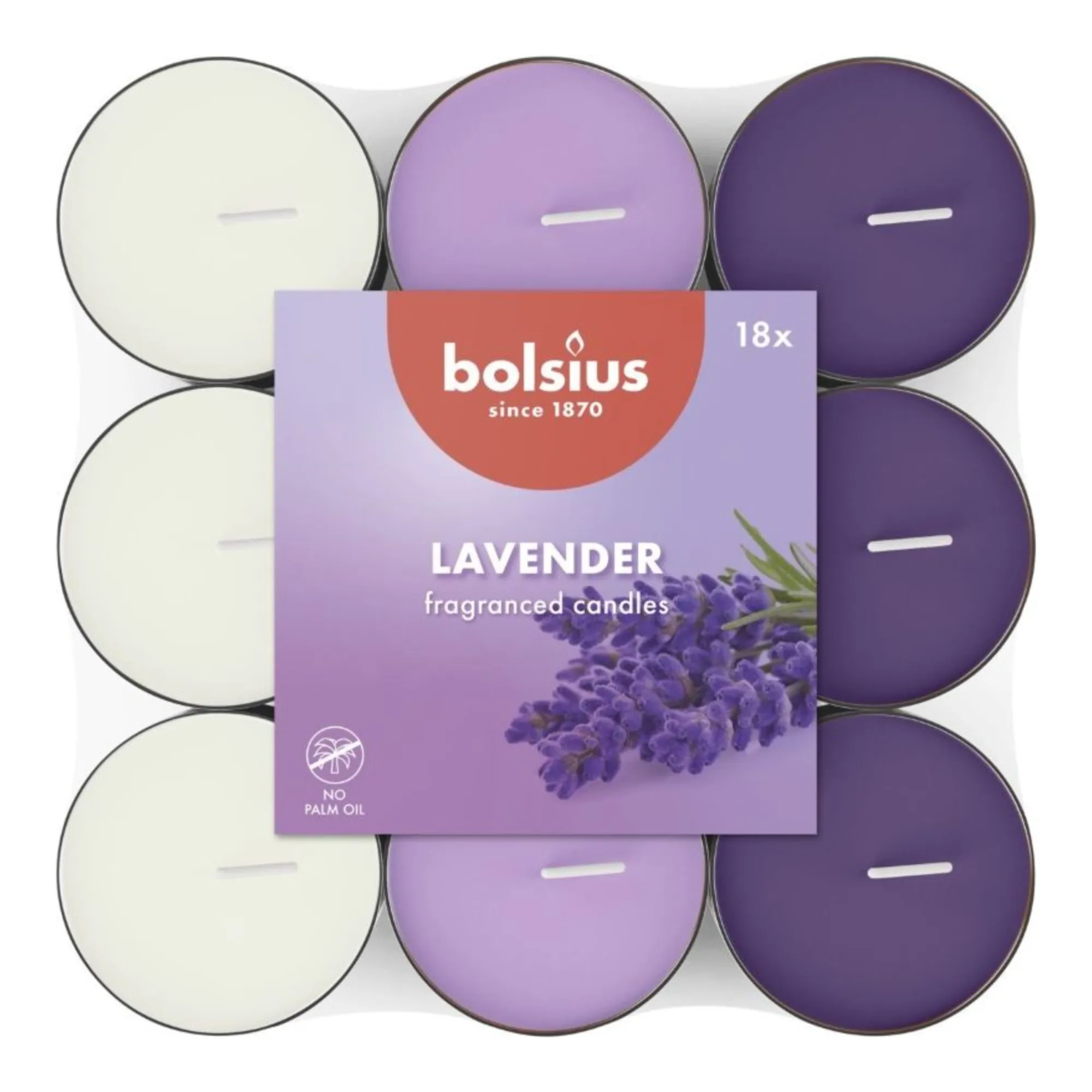 Bolsius Geurlichten Lavender (8x 18 stuks)