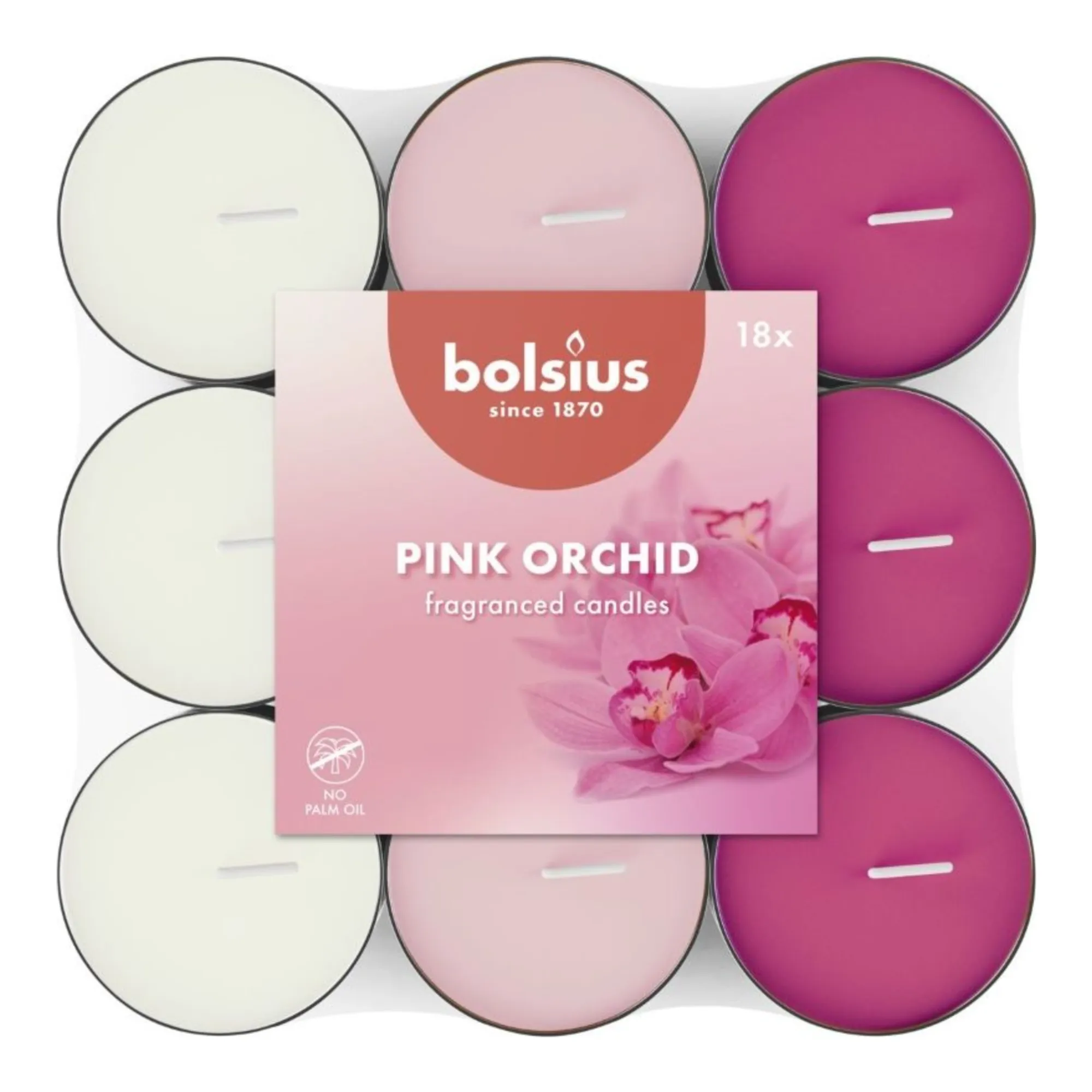 Bolsius Geurlichten Pink Orchid (8x 18 stuks)