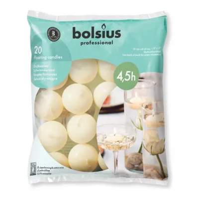 Bolsius Prof Drijfkaarsen Ivoor (20 stuks)