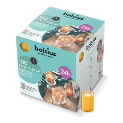 Bolsius Prof Relight Navul 24H Amber (100 stuks)