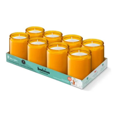 Bolsius Prof Star Light Glas Amber (8 stuks)