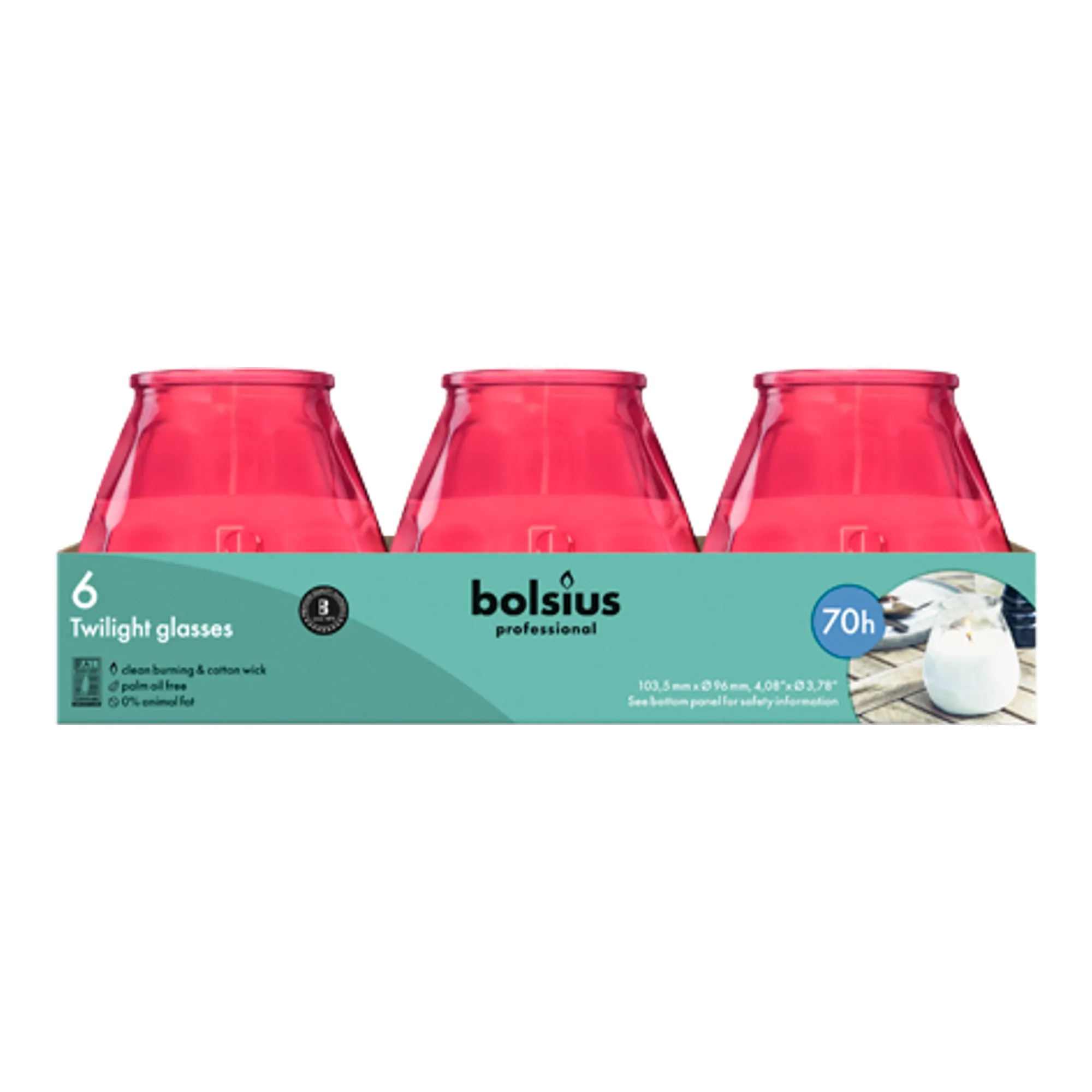 Bolsius Prof Twilight Fuchsia (6 stuks)