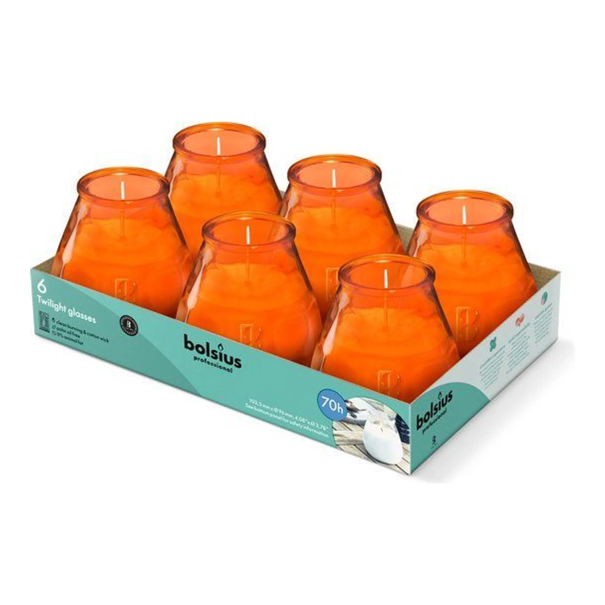 Bolsius Prof Twilight Oranje (6 stuks)