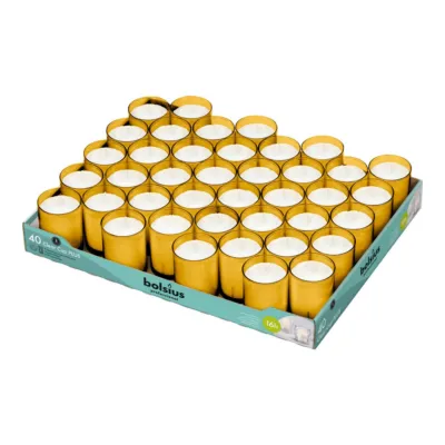 Bolsius Professional Clear Cup Plus Amber 16 Branduren (40 stuks)