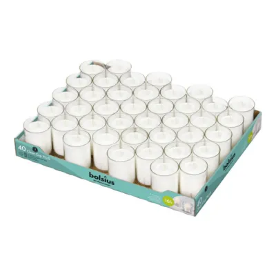 Bolsius Professional Clear Cup Plus Transparant 16 Branduren (40 stuks)