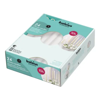Bolsius Professional Kroonkaarsen Wit 10 Uur (24 stuks)
