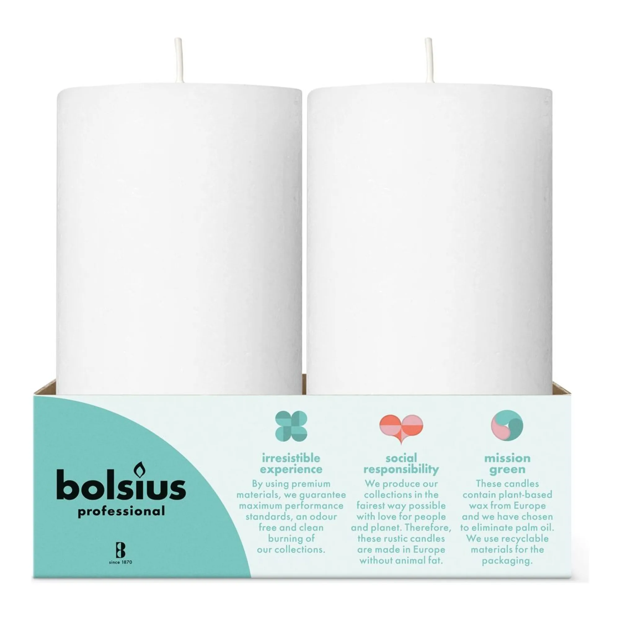 Bolsius Professional Stompkaars 130/68mm Wolkenwit 43 Branduren (6x)