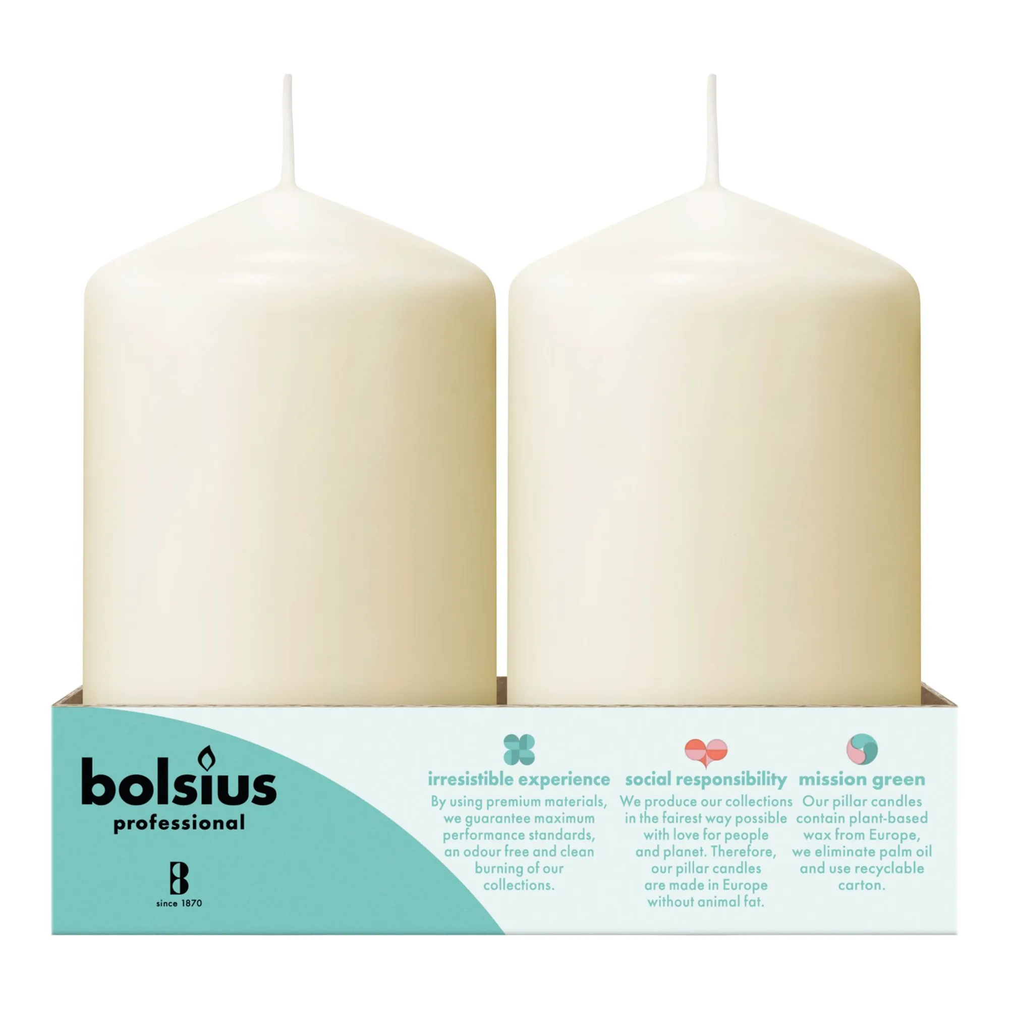 Bolsius Professional Stompkaars 15/8 Ivoor (6 stuks)