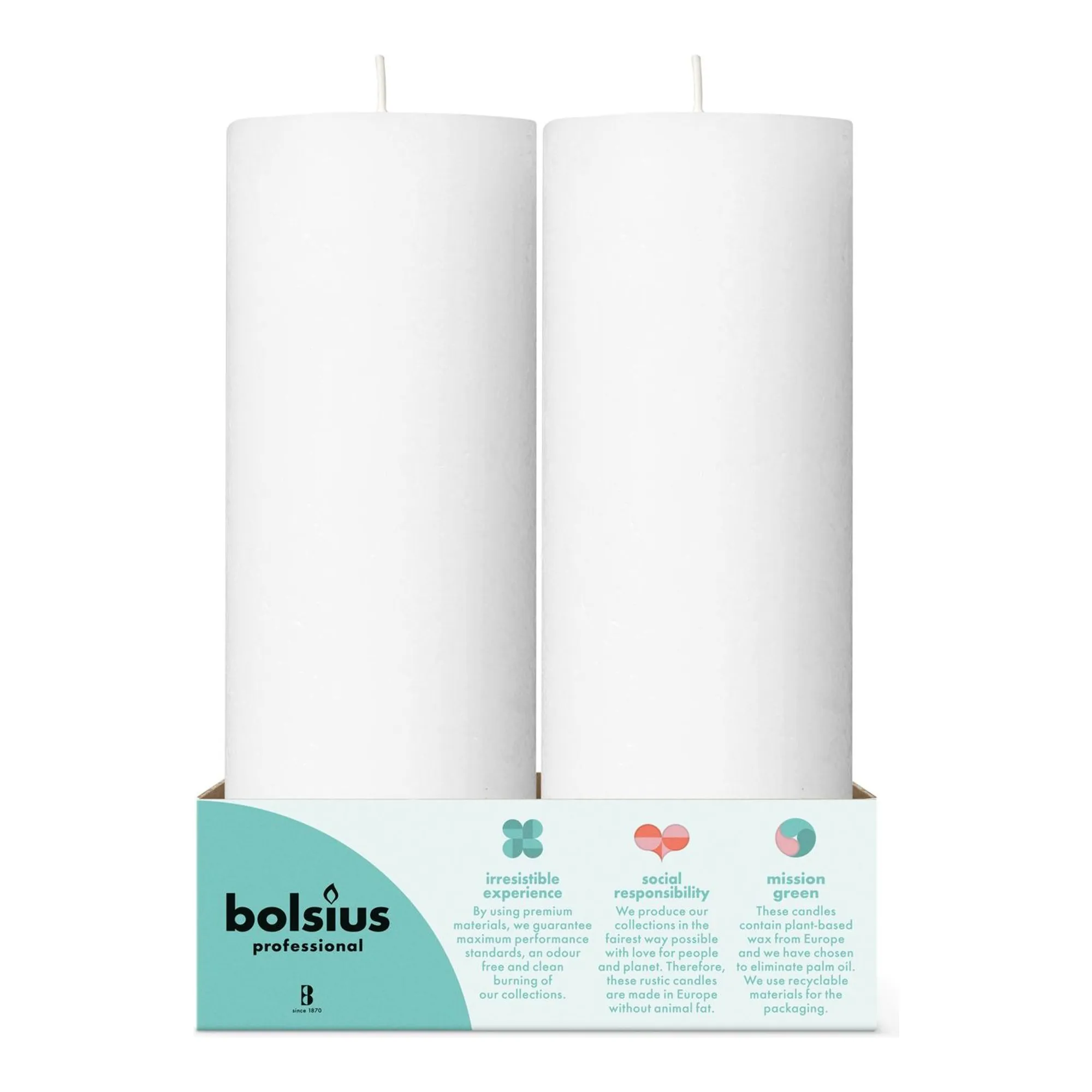 Bolsius Professional Stompkaars 190/68mm 65 Branduren Wolkenwit (6x)
