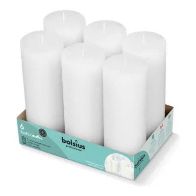 Bolsius Professional Stompkaars 190/68mm 65 Branduren Wolkenwit (6x)