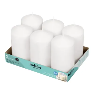 Bolsius Professional Stompkaarsen 15/8 cm Wit 64 Branduren (6 stuks)