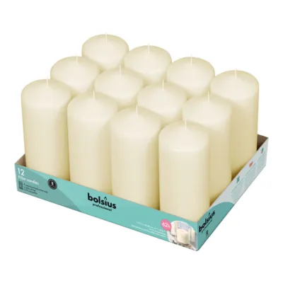 Bolsius Professional Stompkaarsen Ivoor 17/7 cm 62 Branduren (12 stuks)