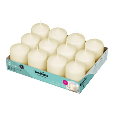 Bolsius Professional Stompkaarsen Ivoor 8/6 cm 17 Branduren (12 stuks)
