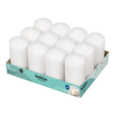 Bolsius Professional Stompkaarsen Wit 13/7 cm 40 Branduren (12 stuks)